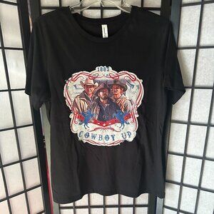 Women's Yellowstone Show Black‎ Tee Shirt Cowboy Size Large